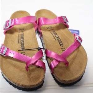 birkenstock metallic magenta